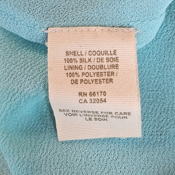 FREE PEOPLE Silk Beads Rhinestones Ruffles Blue & Orange Watercolor Halter Dress - Picture 15 of 16